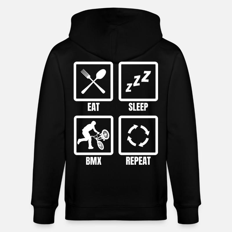 Manger Sommeil BMX Répéter - Veste à capuche bio CULTIVATOR Stanley/Stella Unisexe - noir
