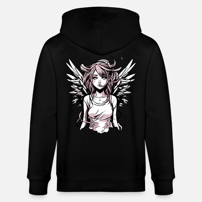 Modernes Engel Mädchen - Stanley/Stella Unisex Bio-Kapuzenjacke CULTIVATOR  - Schwarz