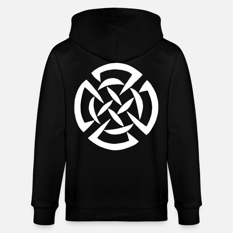 Weißes keltisches Graffiti - Stanley/Stella Unisex Bio-Kapuzenjacke CULTIVATOR - Schwarz