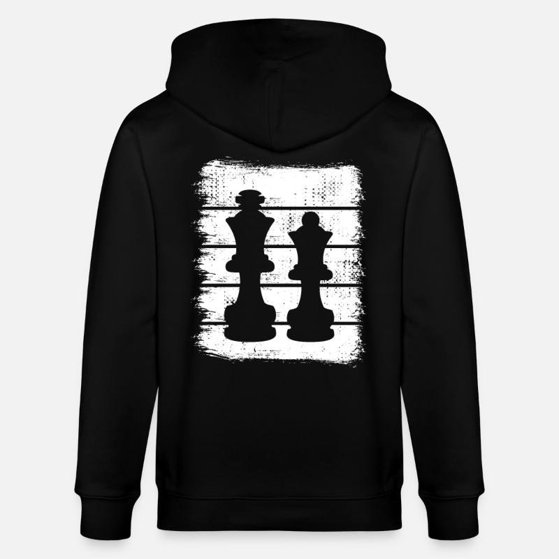 Dessin de pièces d’échecs - Veste à capuche bio CULTIVATOR Stanley/Stella Unisexe - noir