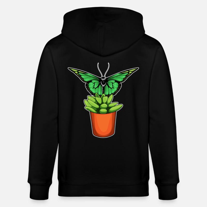 Fleur de pot de fleurs papillon - Veste à capuche bio CULTIVATOR Stanley/Stella Unisexe - noir