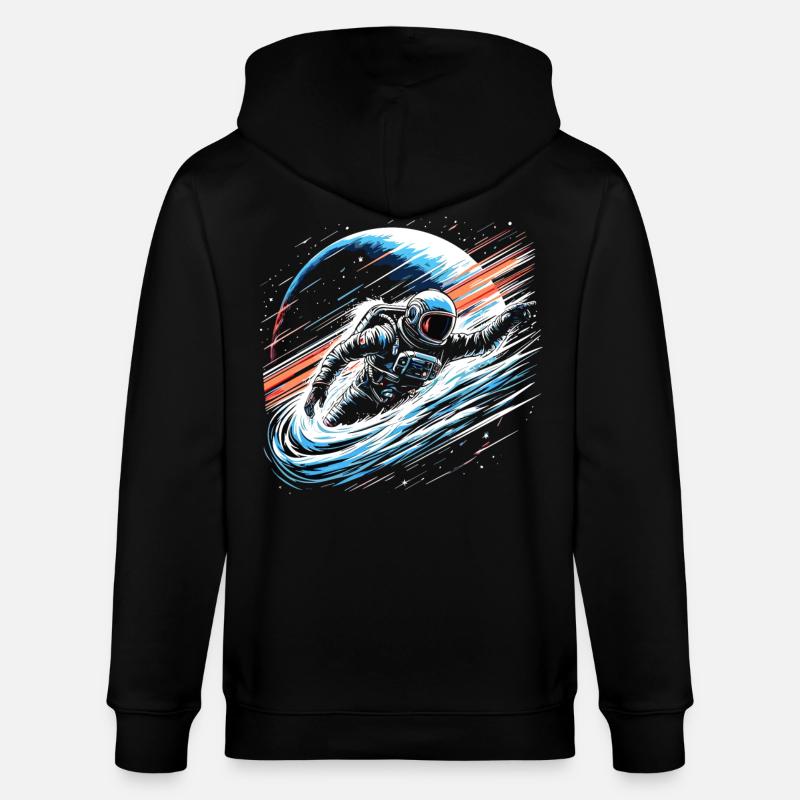 Astronaute Planète Espace - Veste à capuche bio CULTIVATOR Stanley/Stella Unisexe - noir