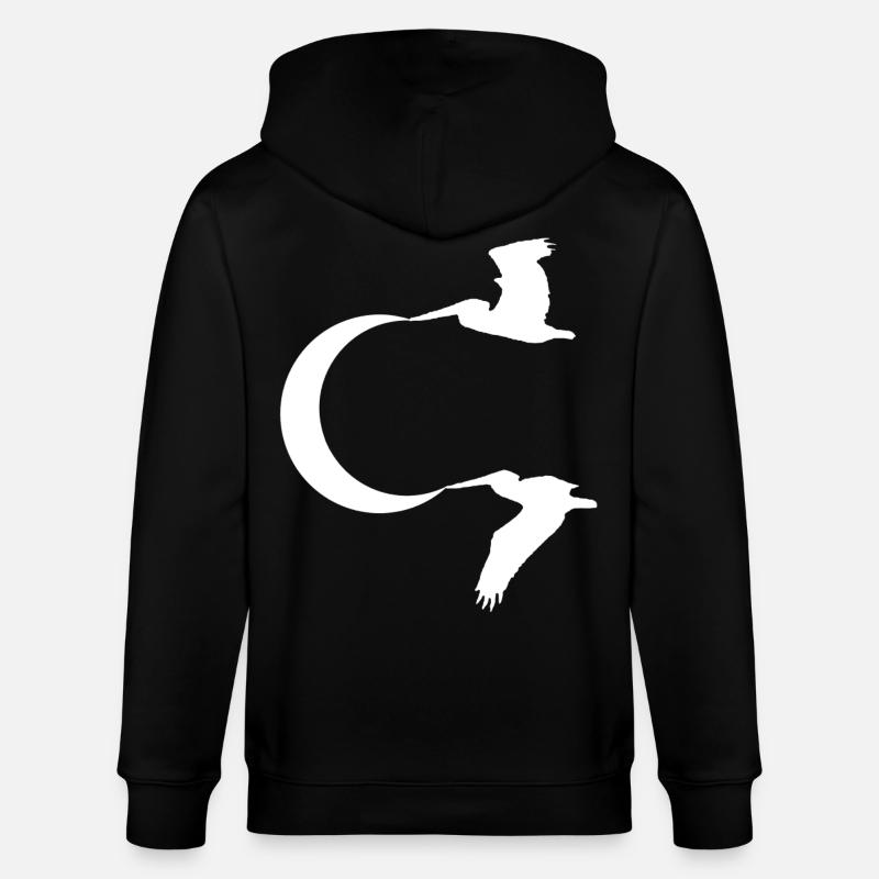 Les oiseaux et la lune - Veste à capuche bio CULTIVATOR Stanley/Stella Unisexe - noir