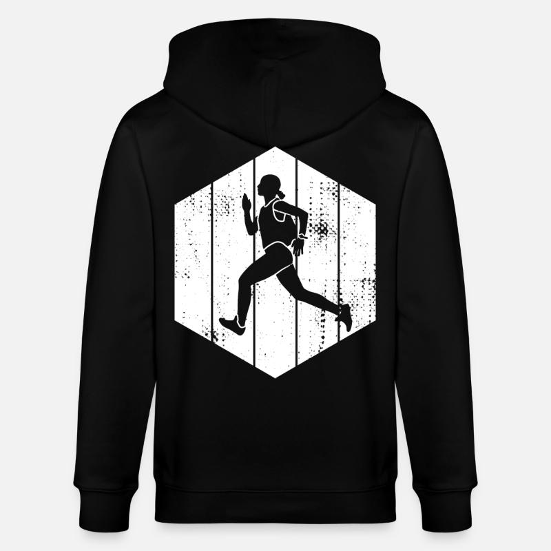 Läufer Mädchen - Stanley/Stella Unisex Bio-Kapuzenjacke CULTIVATOR - Schwarz