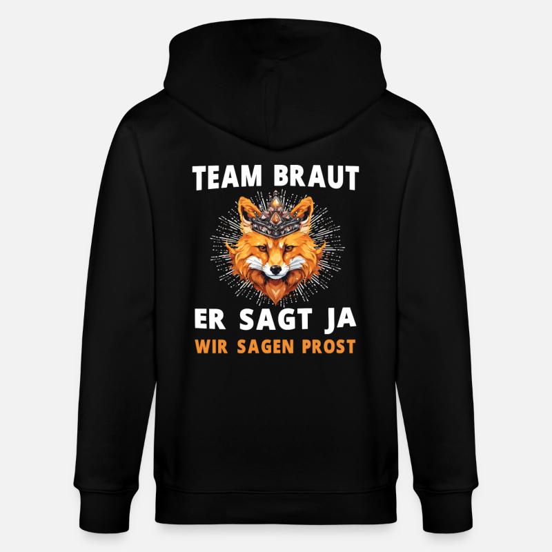 Hochzeit Junggesellenabschied Fuchs Bräutigam - Stanley/Stella Unisex Bio-Kapuzenjacke CULTIVATOR - Schwarz
