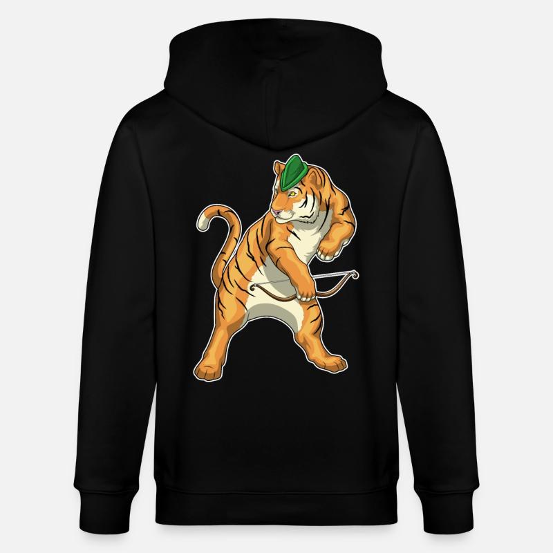 Tiger Bogenschütze Bogen - Stanley/Stella Unisex Bio-Kapuzenjacke CULTIVATOR - Schwarz