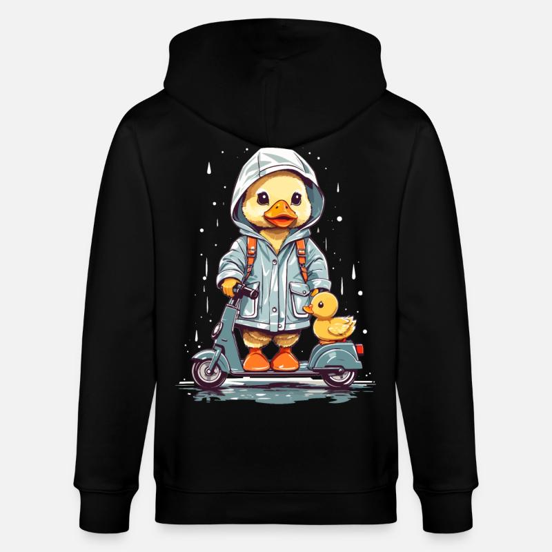 Canard mignon avec rouleau - Veste à capuche bio CULTIVATOR Stanley/Stella Unisexe - noir