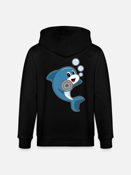 Bodybuilding Haltère Dolphin - Veste à capuche bio CULTIVATOR Stanley/Stella Unisexe - noir