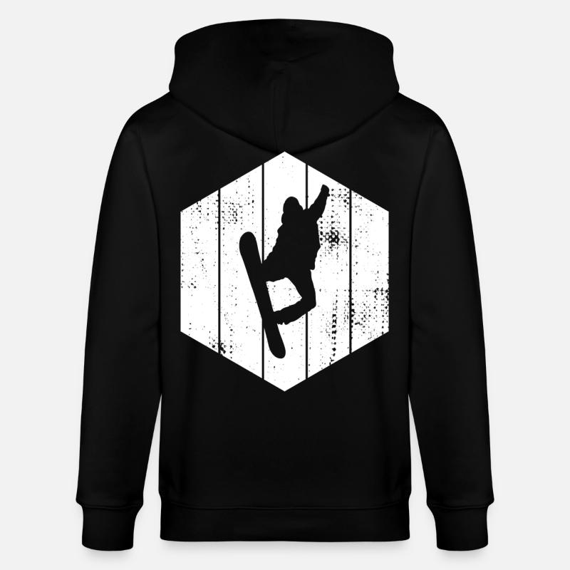 Dessin de snowboarder - Veste à capuche bio CULTIVATOR Stanley/Stella Unisexe - noir