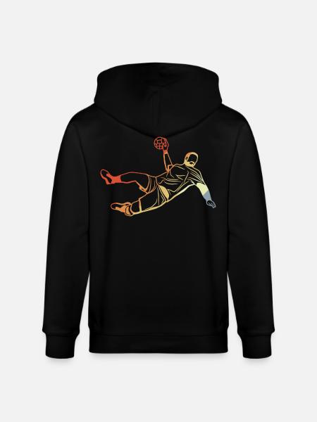 Retro Handball Player - Stanley/Stella CULTIVATOR Unisex Organic Hooded Jacket - black