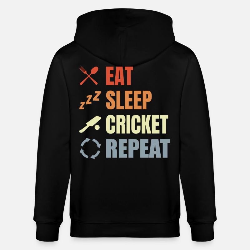 Manger Sommeil Cricket Répéter - Veste à capuche bio CULTIVATOR Stanley/Stella Unisexe - noir