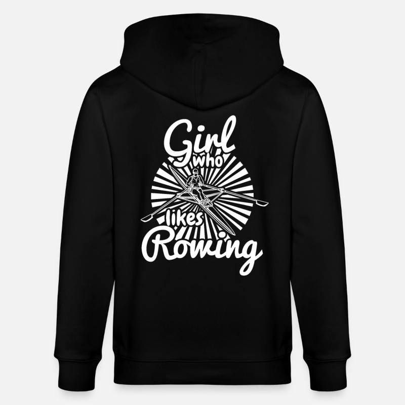 Mädchen das gerne rudert - Stanley/Stella Unisex Bio-Kapuzenjacke CULTIVATOR  - Schwarz