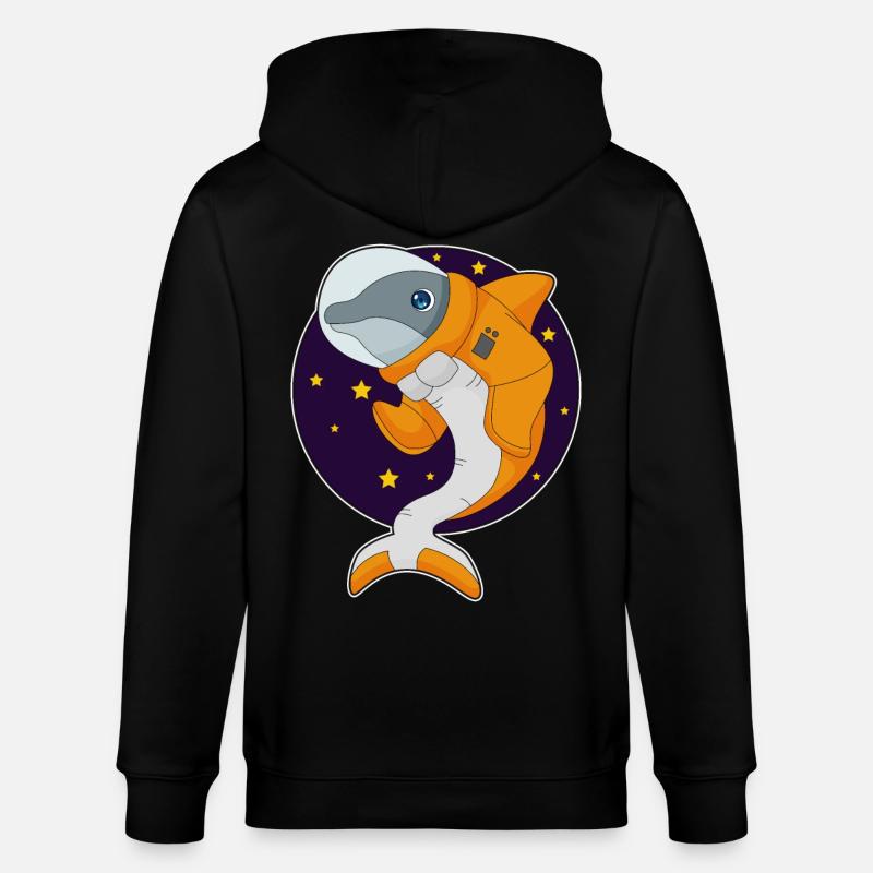 Dauphin Astronaute Espace - Veste à capuche bio CULTIVATOR Stanley/Stella Unisexe - noir