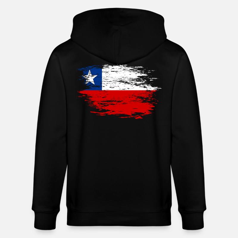 Drapeau chilien utilisé - Veste à capuche bio CULTIVATOR Stanley/Stella Unisexe - noir