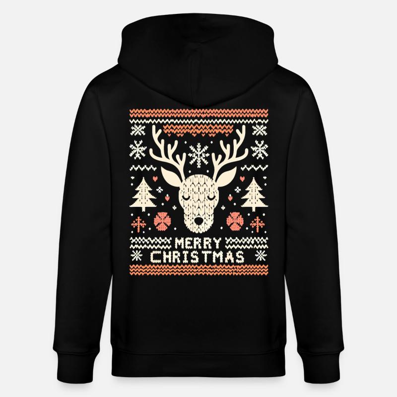 Pull de Noël moche renne - Veste à capuche bio CULTIVATOR Stanley/Stella Unisexe - noir