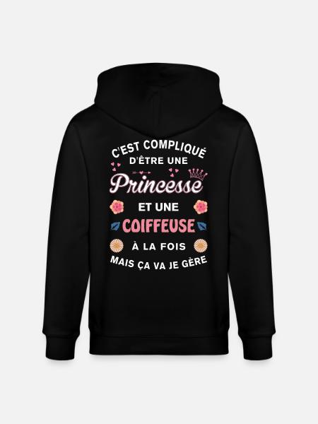 Cadeau Humoristique Coiffeuse Princesse - Veste à capuche bio CULTIVATOR Stanley/Stella Unisexe - noir