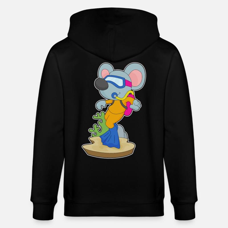 Souris Plongeur Bouteille d’oxygène Plongée - Veste à capuche bio CULTIVATOR Stanley/Stella Unisexe - noir