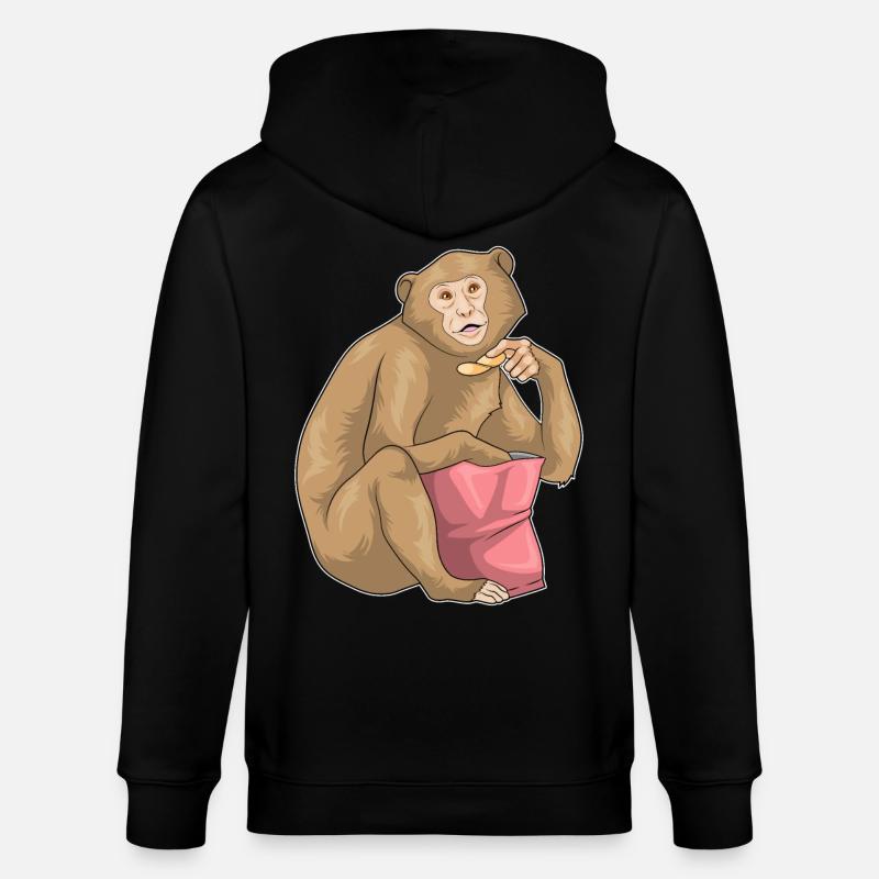 Sac à puces Monkey Chips - Veste à capuche bio CULTIVATOR Stanley/Stella Unisexe - noir