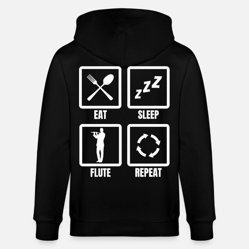 Manger Sommeil Flûte Répéter - Veste à capuche bio CULTIVATOR Stanley/Stella Unisexe - noir