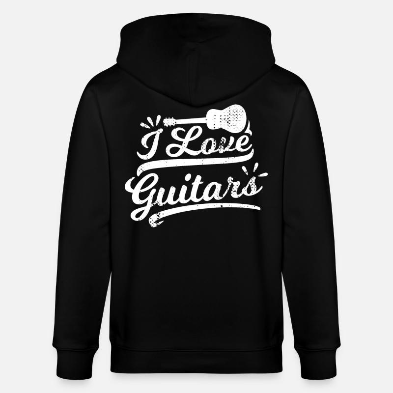 I Love Guitars - Stanley/Stella Unisex Bio-Kapuzenjacke CULTIVATOR  - Schwarz