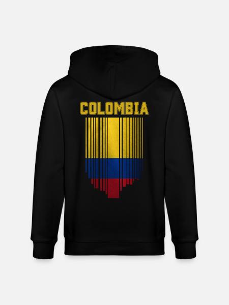 Flag of Colombia, Colombian pride - Stanley/Stella CULTIVATOR  Unisex Organic Hooded Jacket - black