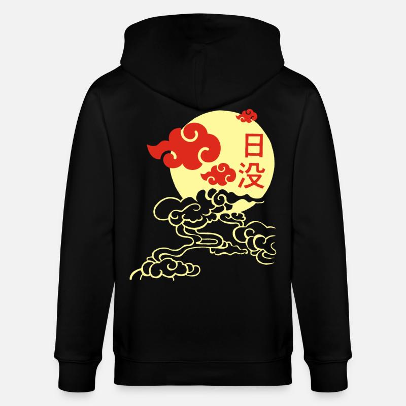 Coucher de soleil manga - Veste à capuche bio CULTIVATOR Stanley/Stella Unisexe - noir