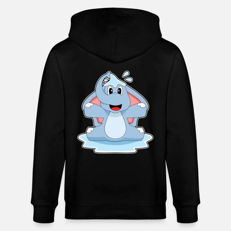 Elefant Planschen Wasser - Stanley/Stella Unisex Bio-Kapuzenjacke CULTIVATOR  - Schwarz