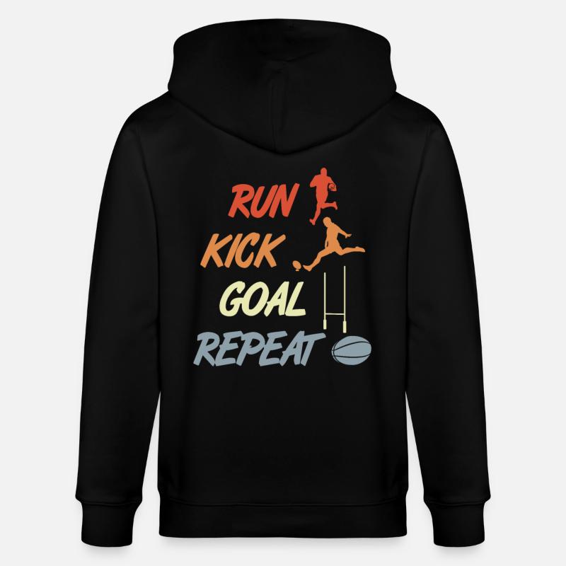 Rugby Motivation - Stanley/Stella CULTIVATOR  Unisex Organic Hooded Jacket - black