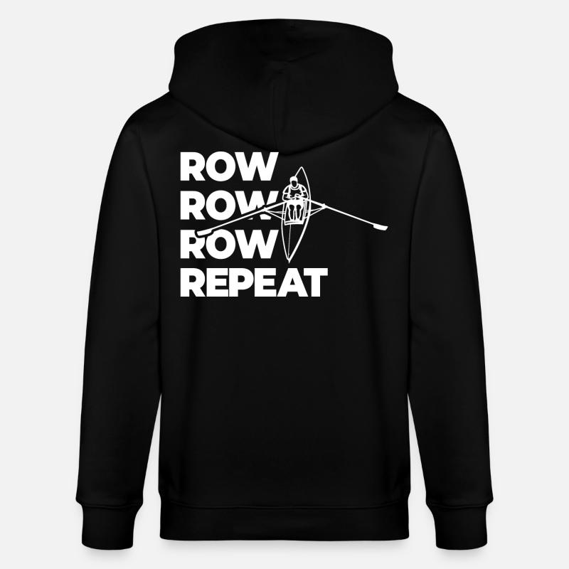 Rowing Rowing Rowing Repeat Rowing - Stanley/Stella CULTIVATOR  Unisex Organic Hooded Jacket - black
