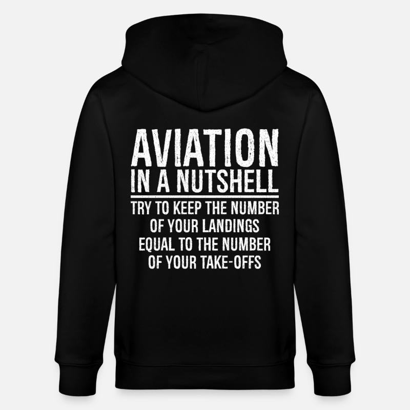 Aviation In A Nutshell Funny - Veste à capuche bio CULTIVATOR Stanley/Stella Unisexe - noir