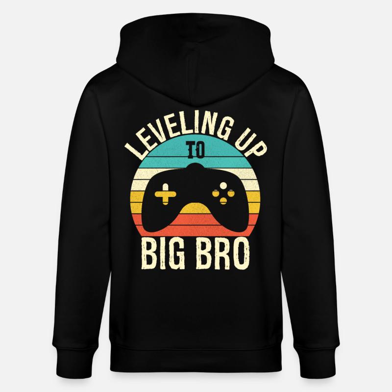 Leveling up to Big Bro - Veste à capuche bio CULTIVATOR Stanley/Stella Unisexe - noir