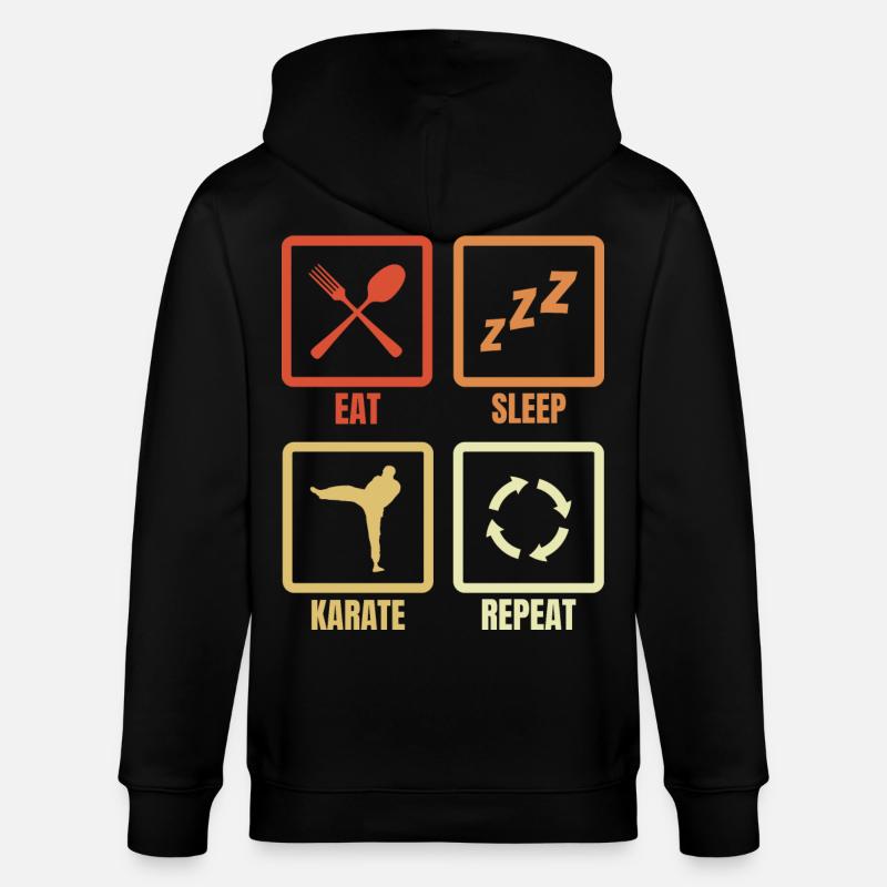 Manger Sommeil Karaté Répéter - Veste à capuche bio CULTIVATOR Stanley/Stella Unisexe - noir
