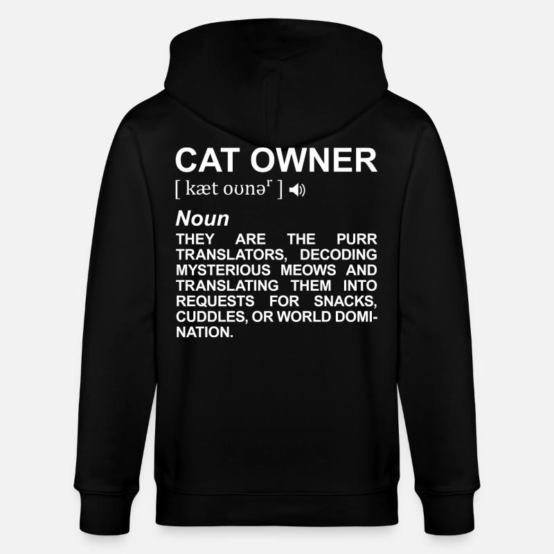 Terme du propriétaire du chat - Veste à capuche bio CULTIVATOR Stanley/Stella Unisexe - noir
