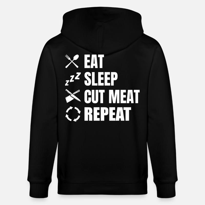 Manger, dormir, boucher, répéter - Veste à capuche bio CULTIVATOR Stanley/Stella Unisexe - noir