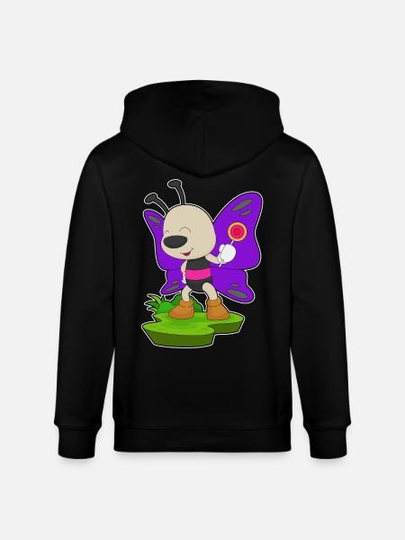 Sucette papillon - Veste à capuche bio CULTIVATOR Stanley/Stella Unisexe - noir