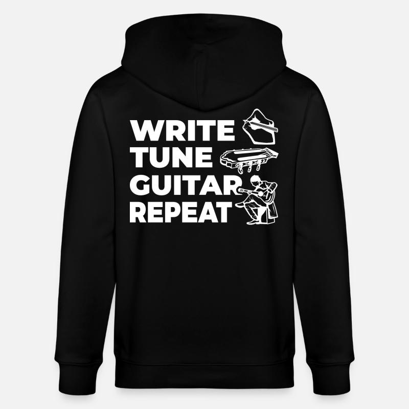 Write Tune Guitar Repeat - Stanley/Stella Unisex Bio-Kapuzenjacke CULTIVATOR  - Schwarz