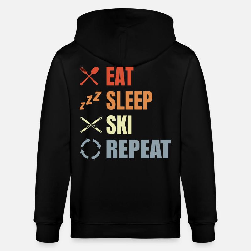 Manger Dormir Ski Répéter - Veste à capuche bio CULTIVATOR Stanley/Stella Unisexe - noir