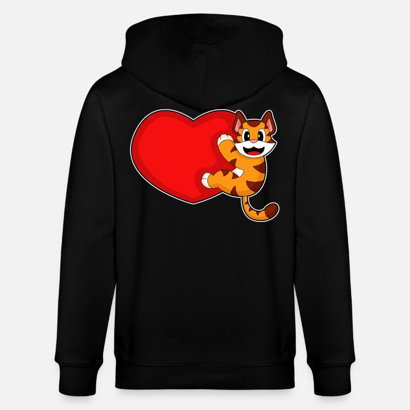 Tiger Herz - Stanley/Stella Unisex Bio-Kapuzenjacke CULTIVATOR - Schwarz