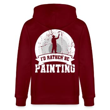 Ich würde lieber malen - Stanley/Stella Unisex Bio-Kapuzenjacke CULTIVATOR  - Burgunderrot - Hinten - Anna (173cm)