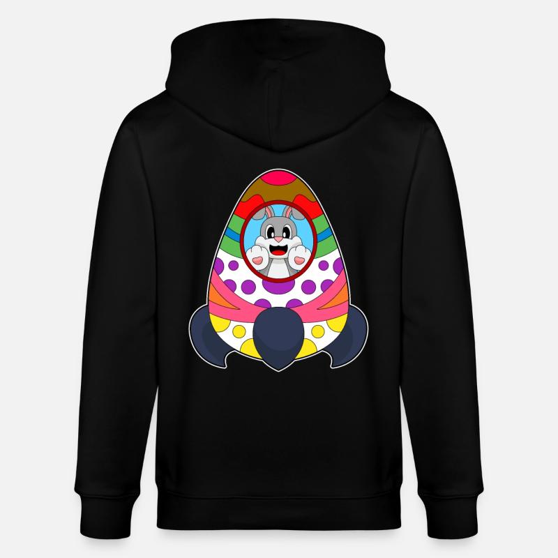 Rabbit Easter Rocket - Veste à capuche bio CULTIVATOR Stanley/Stella Unisexe - noir