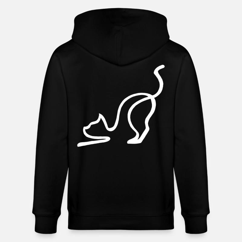 Esquisse du chat blanc - Veste à capuche bio CULTIVATOR Stanley/Stella Unisexe - noir