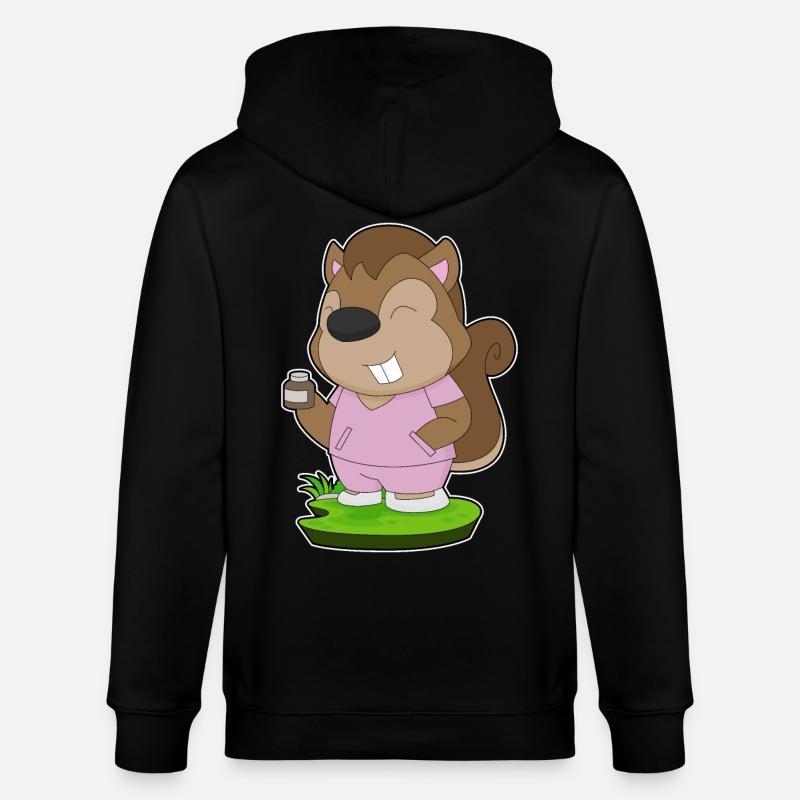 Médecine infirmière écureuil - Veste à capuche bio CULTIVATOR Stanley/Stella Unisexe - noir