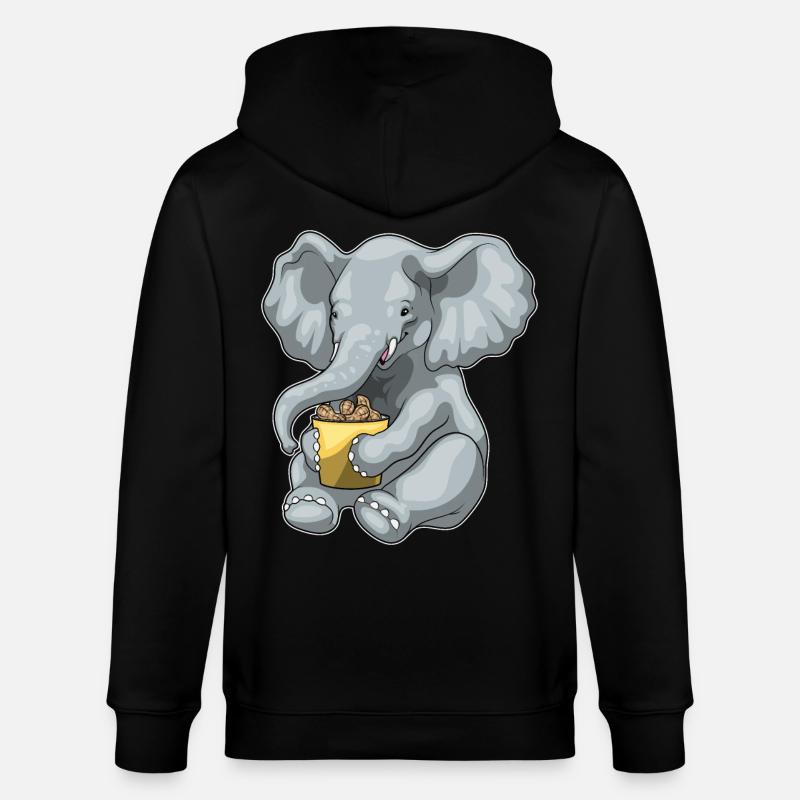 Cacahuètes éléphant - Veste à capuche bio CULTIVATOR Stanley/Stella Unisexe - noir