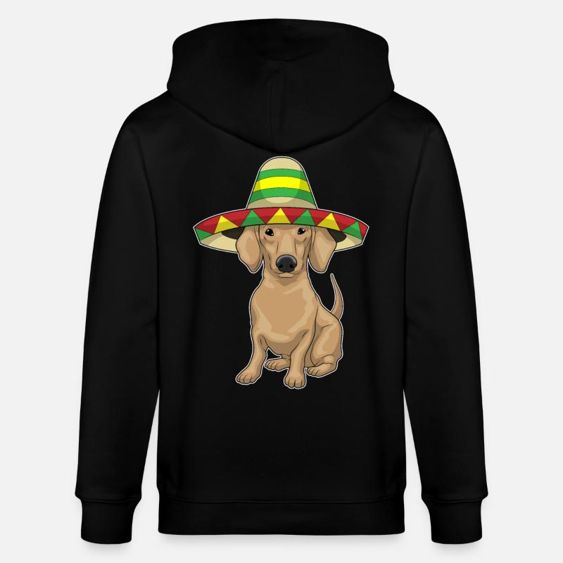 Teckel chapeau mexicain - Veste à capuche bio CULTIVATOR Stanley/Stella Unisexe - noir