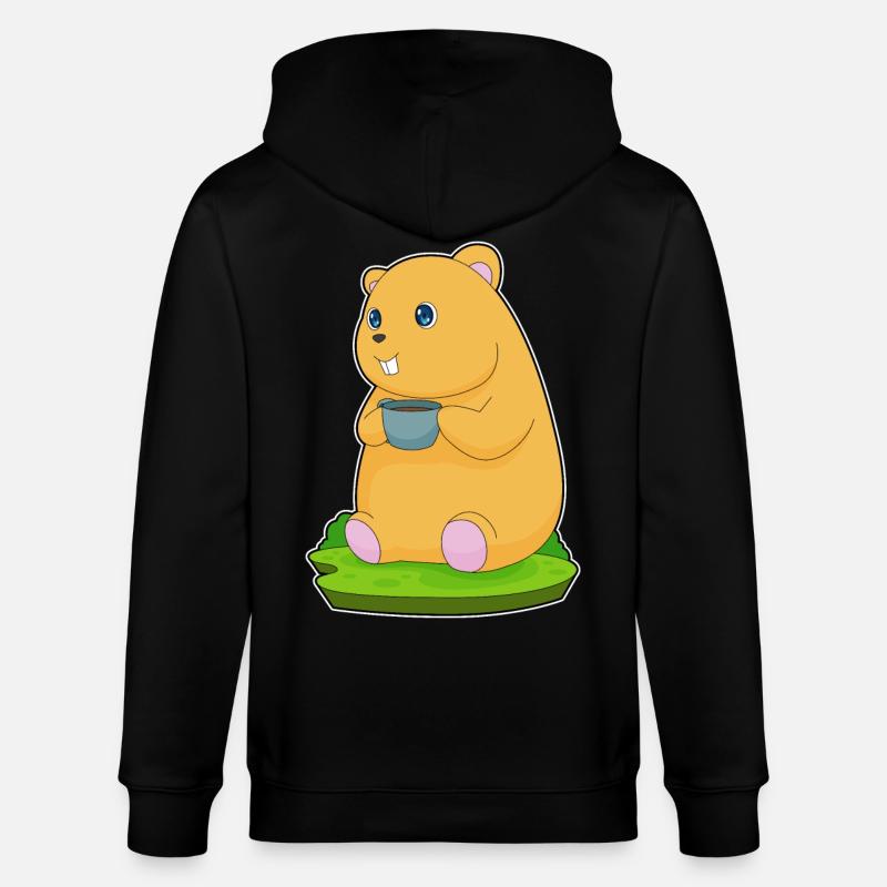 Tasse à café hamster - Veste à capuche bio CULTIVATOR Stanley/Stella Unisexe - noir
