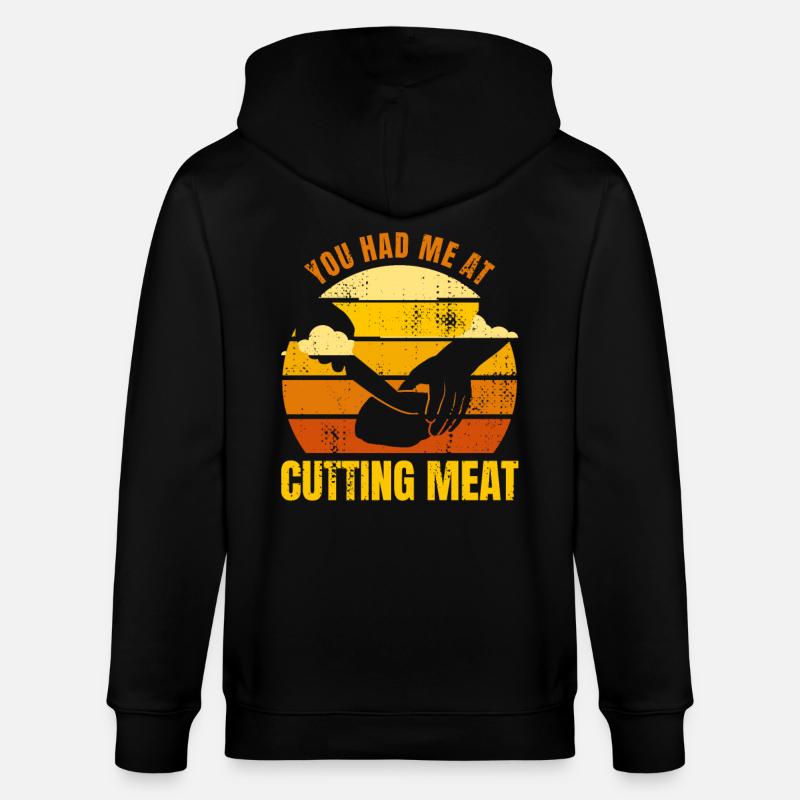Du hattest mich bei Fleisch - Stanley/Stella Unisex Bio-Kapuzenjacke CULTIVATOR  - Schwarz