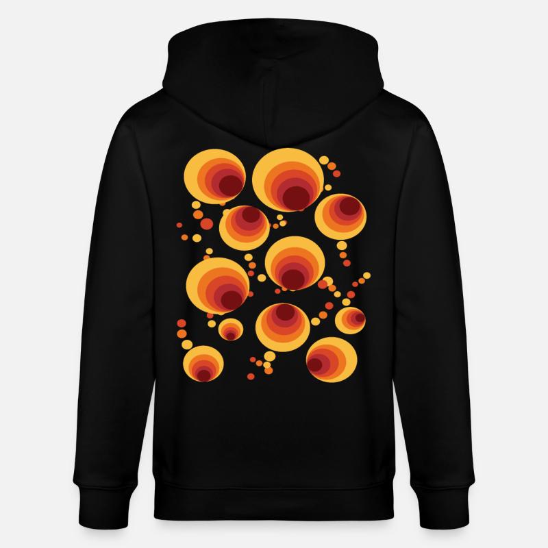 Abstraktes Polka Dots Kreismuster - Stanley/Stella Unisex Bio-Kapuzenjacke CULTIVATOR  - Schwarz