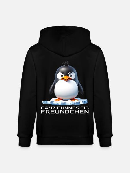 Ganz dünnes Eis Freundchen Pinguin - Stanley/Stella Unisex Bio-Kapuzenjacke CULTIVATOR  - Schwarz
