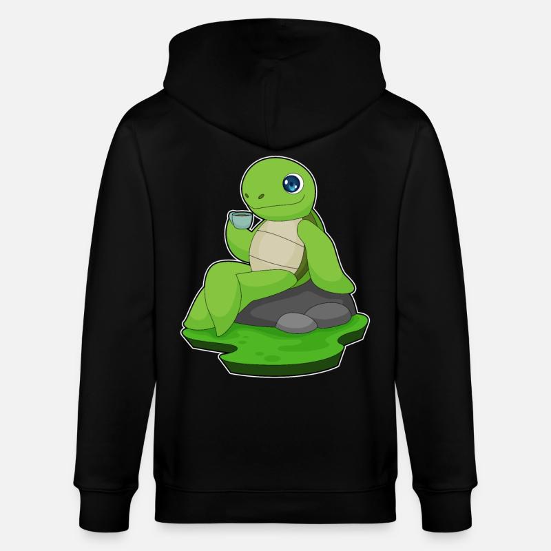 Turtle Coffee Mug - Stanley/Stella CULTIVATOR  Unisex Organic Hooded Jacket - black