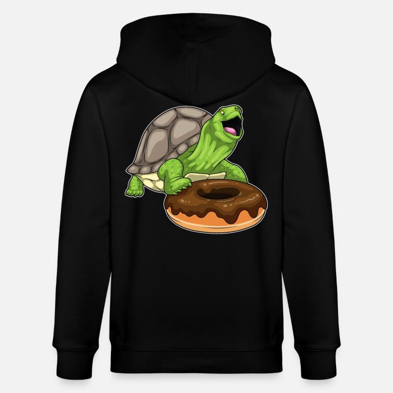 Turtle Donut - Stanley/Stella CULTIVATOR  Unisex Organic Hooded Jacket - black